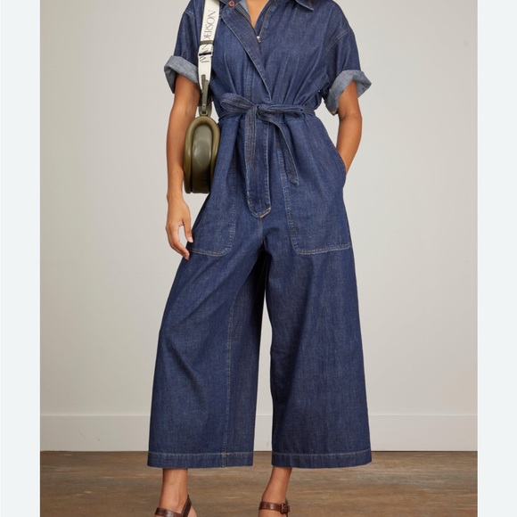 Rachel Comey Denim Jumpsuit with Belted Waist - Picture 1 of 5